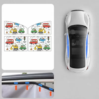 Car Sunshade Curtain for: Car curtains - car-full-car-four-piece-set