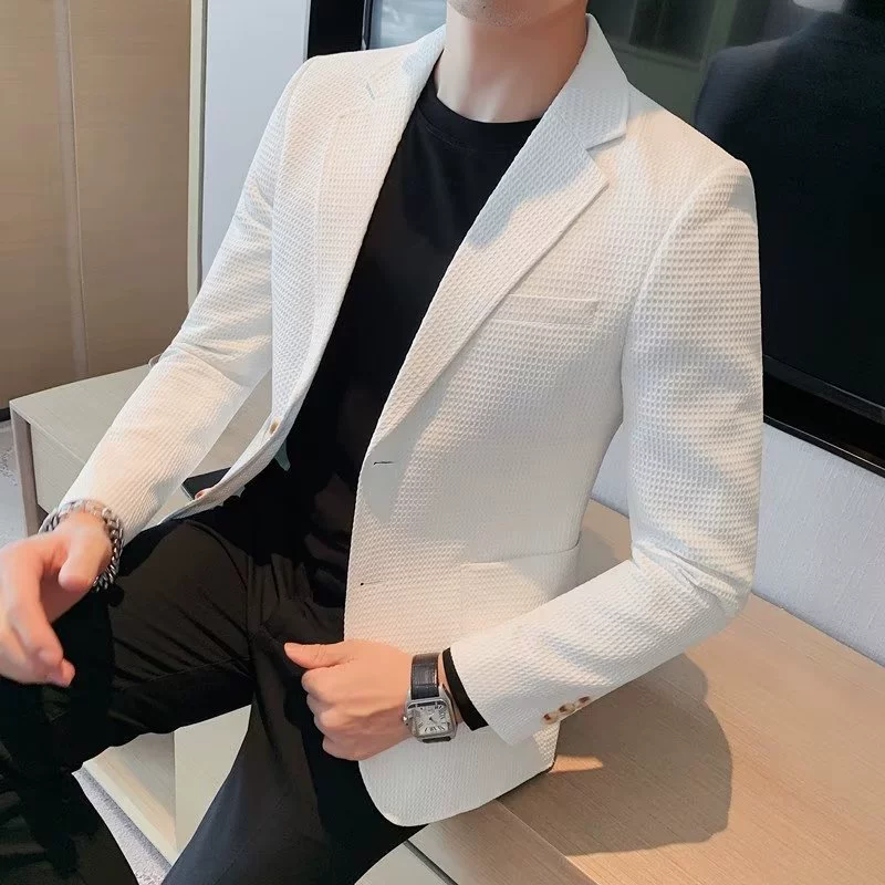 Suit for leisure, men's fashionable jacket, autumn, slim fit