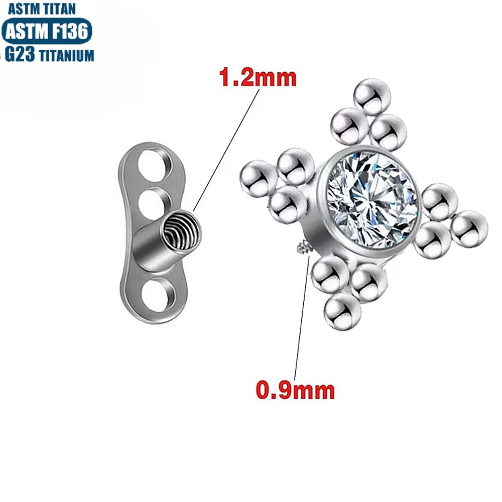 16G labret stud size and finish detail