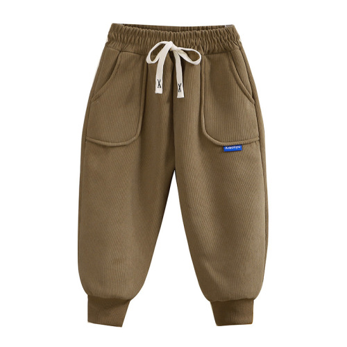 Children's Padded Pants Winter New Thick European Cotton Fleece Medium and Large Unisex Boys and Girls Corduroy Pants Dropshipping One Piece