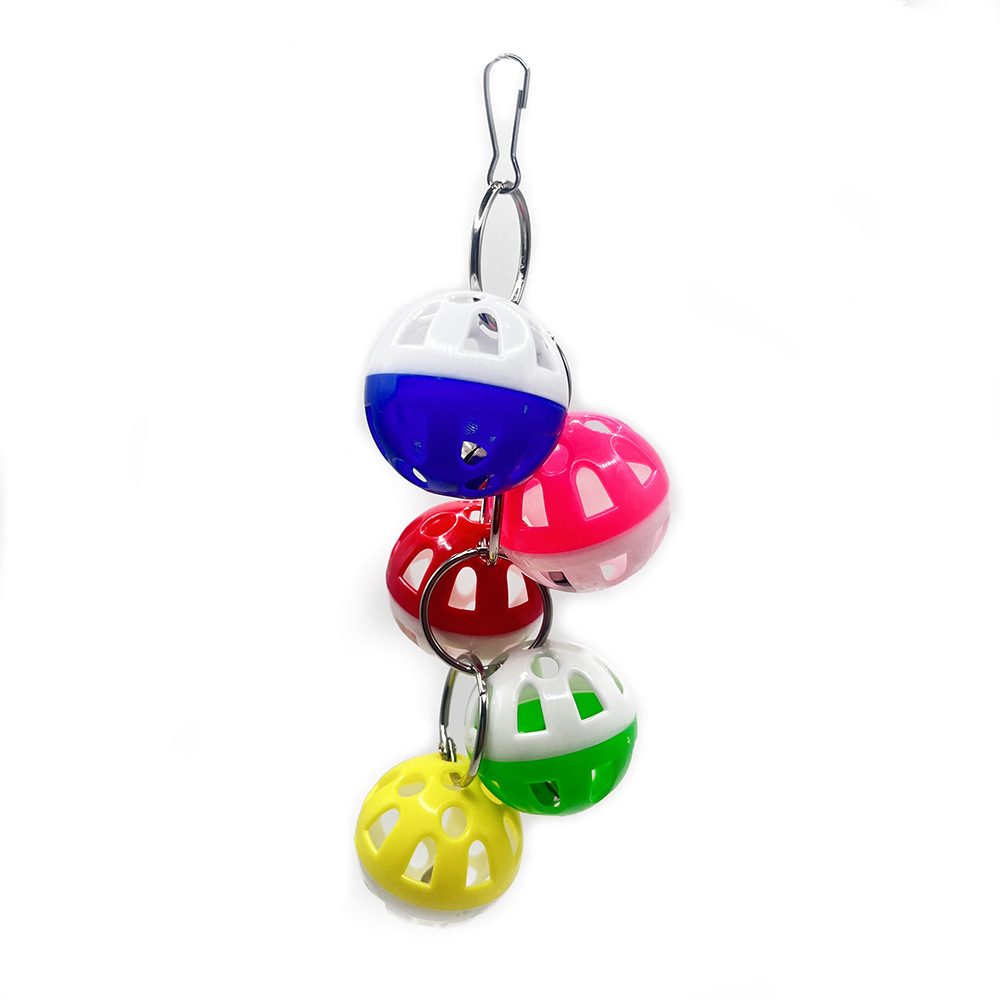 Juguete para pájaros, campana de plástico, bola, loro colgante, hámster, mascota, alivio del aburrimiento, juguetes de boca afilada, accesorios para jaulas para pájaros