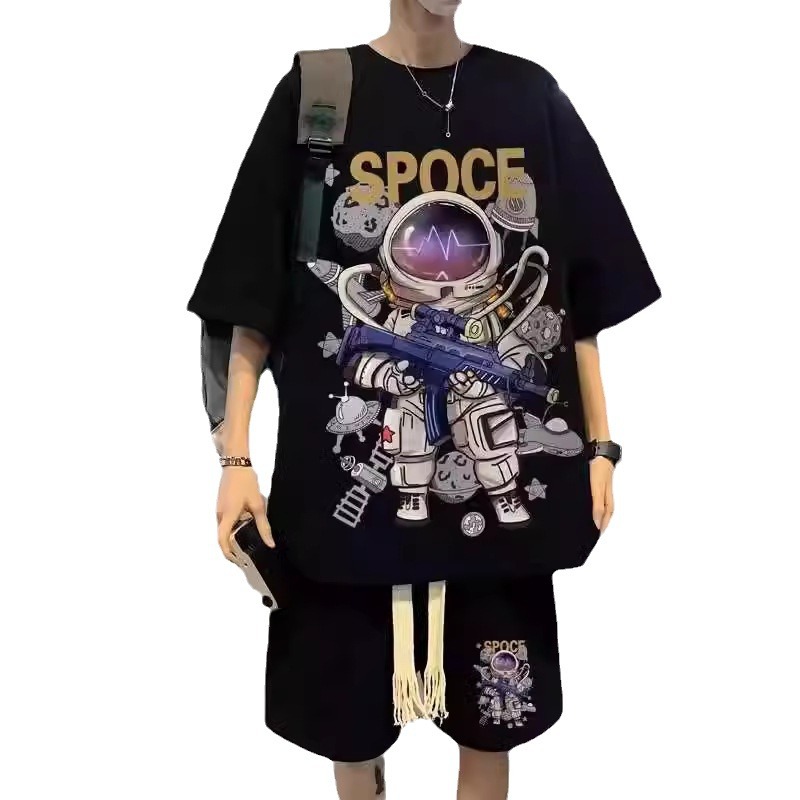 Hiphop Casual SPORTS Suit Men is Summer Tend and Brand INS FAT
