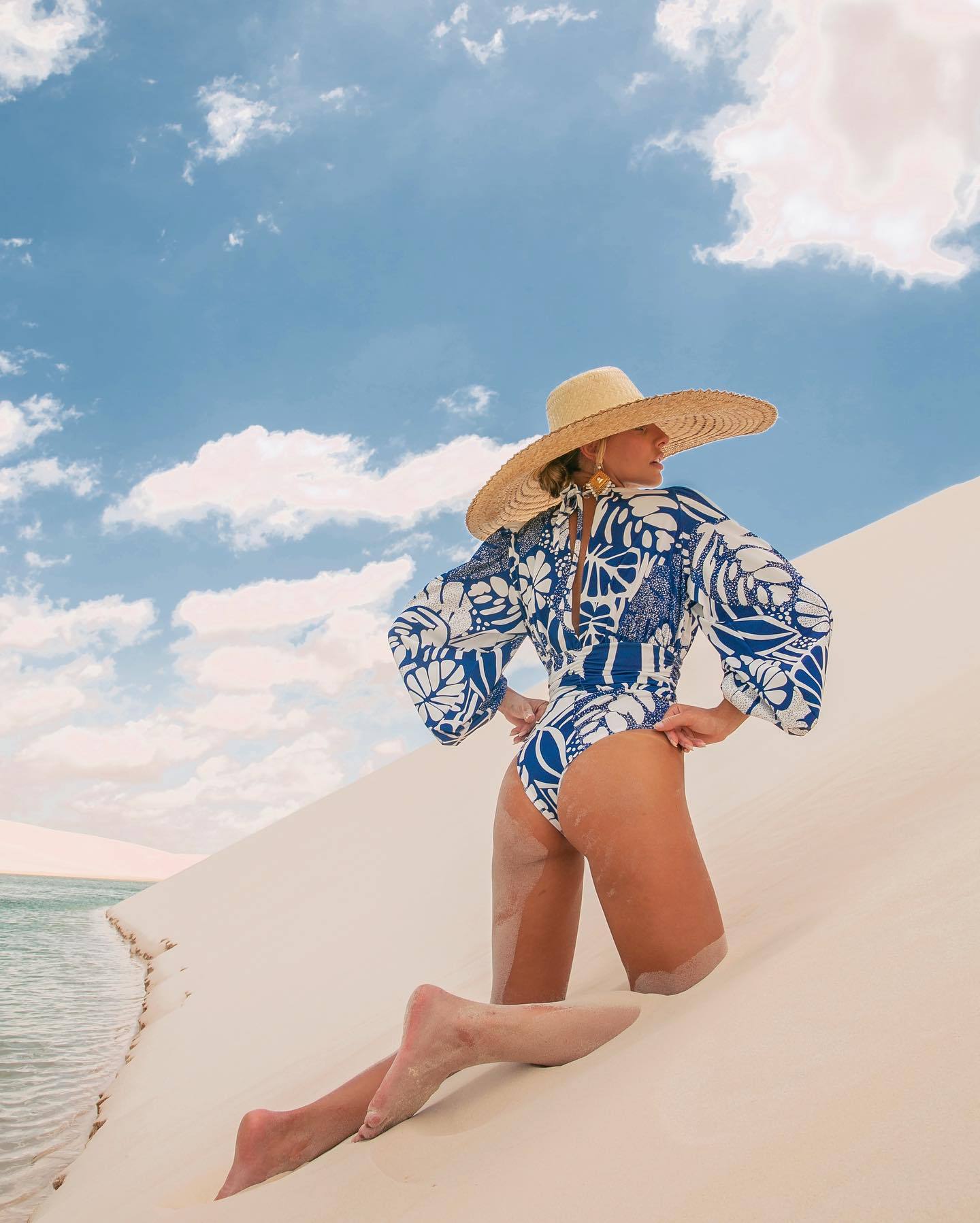 Regular Top Length Women's Lady Sexy Printing 1 Piece One Piece Swimwear