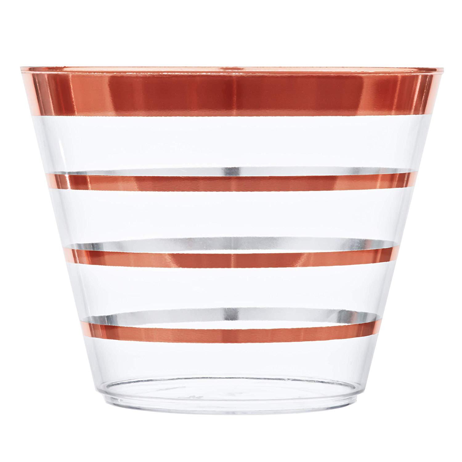 9oz cuatro borde rojo agua desechable taza postre taza mousse copa vino plata polvo whisky plástico taza de jugo