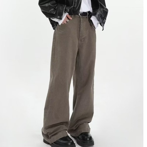 Marron Brown Men's and Women's Same Style American Retro Straight Leg Casual Coffee Color Cleanfit Pants Trendy