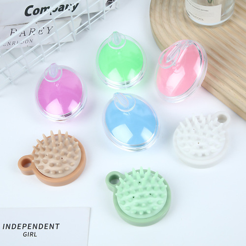 Crystal transparent shampoo brush silicone head massage brush shampoo comb scalp itching artifact manufacturer wholesale