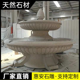 石雕喷泉大型水钵欧式户外庭院流水喷泉装饰喷水球景观