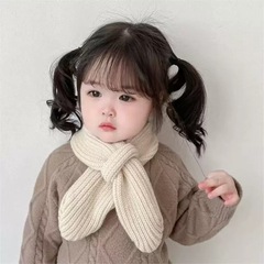 儿童围巾秋冬交叉围脖套幼儿园宝宝围巾小孩保暖护颈可爱宝宝围脖