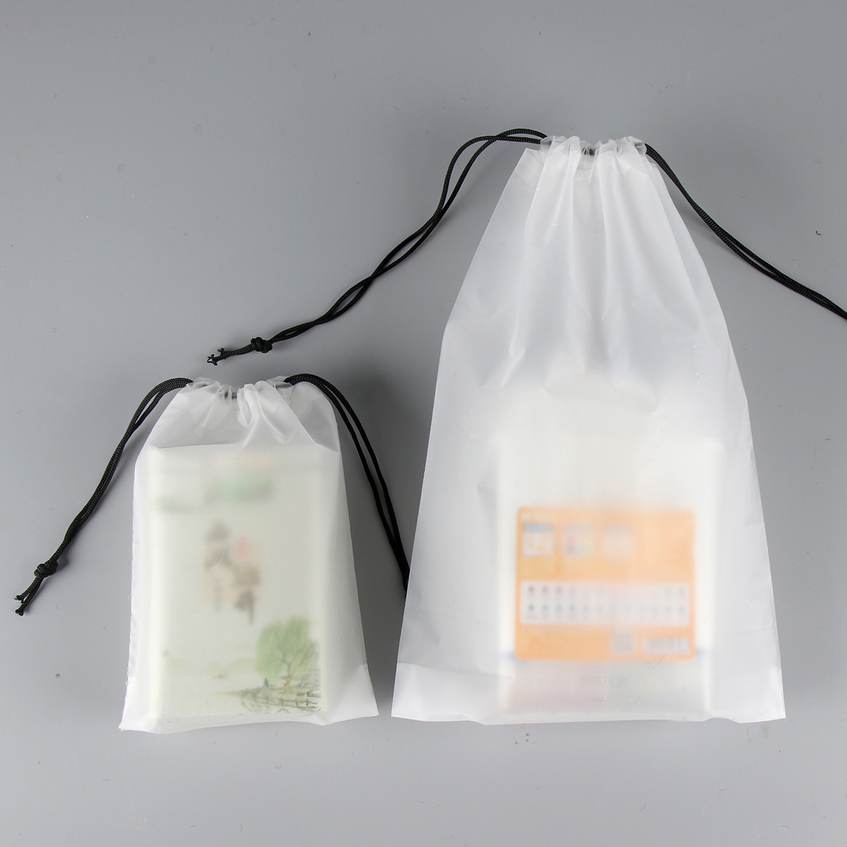 Frosted Drawstring Pouch Mouse Pad Toy Storage Bag Umbrella Storage Bag Cpe Plastic Transparent Drawstring Bag