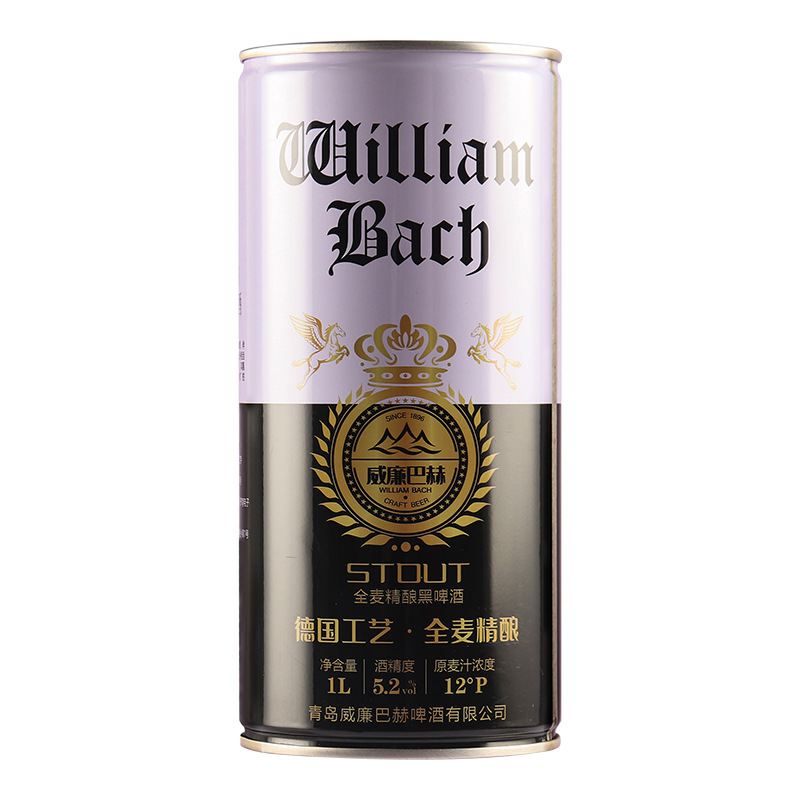 德国工艺精酿原浆啤酒1L罐装1000ml*6瓶威廉厂家货源一件代发