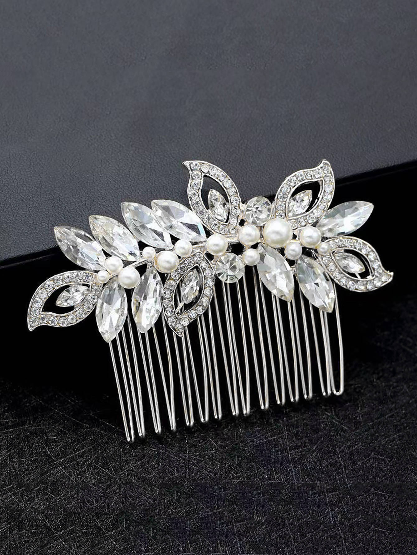 Braut Perlentischkamm Aus Metall Hochzeitsfrisur Haarschmuck_voghion.com