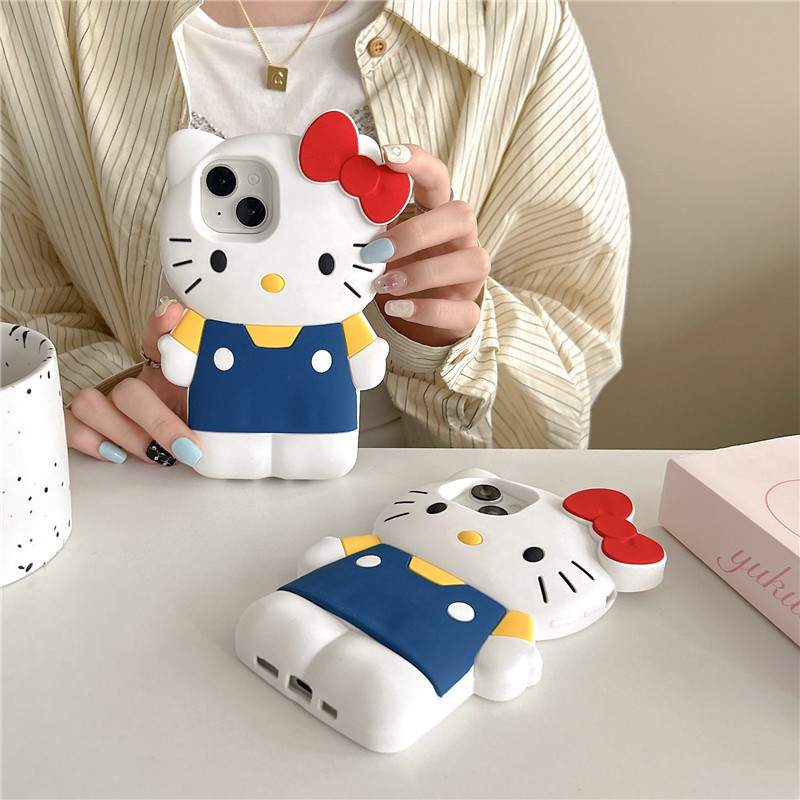 Cartoon Stereo Cute Kt Cat Iphone14/13 Suitable for 11 Apple 17/16/15Promax Mobile Phone Case 12