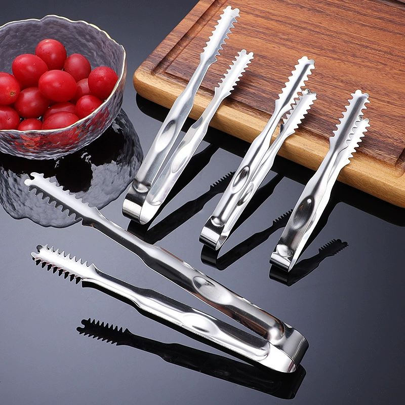 Зажим для льда из нержавеющей стали с зубьями нескользящий зажим для еды зажим для кухонной посуды зажим для льда Бар Зажим для хлеба барбекю