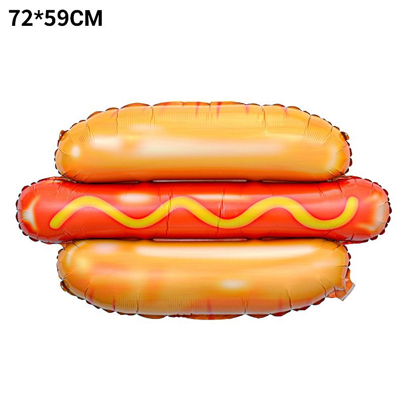 Nuevos globos de aluminio con forma de donut, hamburguesa, pizza, palomitas de maíz, helado, artículos de decoración para cumpleaños infantiles, globos. image 5