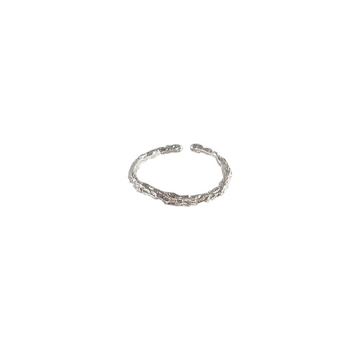 Korean Women's Ring, Niche Design, Foil-Effect Minimalist S925 Sterling Silver, Cool-Girl Style, Stackable Plain Band, Instagram-Worthy