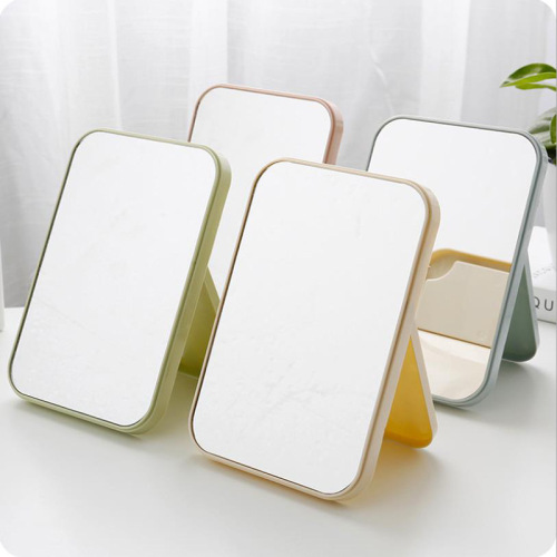 Mirror Desk Vanity Mirror Square Desktop Single-Sided Princess Dressing Mirror Foldable High-Definition Mirror Home Small Mirror