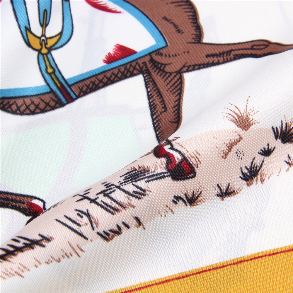 170g Weight Silk Scarf Classification Holiday, Daily Occasion Satin Material Horse Pattern Spring, Autumn Season Women's Gender Printing Design Elegant, Vintage Style Style Women's Elegant Vintage Style Horse Satin Printing Silk Scarf 3