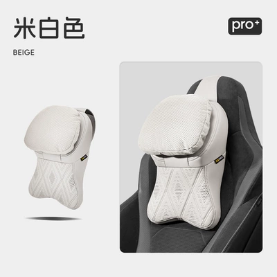 Headrest Multi-Model, All-Season Universal Seat - aviation-large-headrest-double-layer-suede-off-white-headrest-1-piece