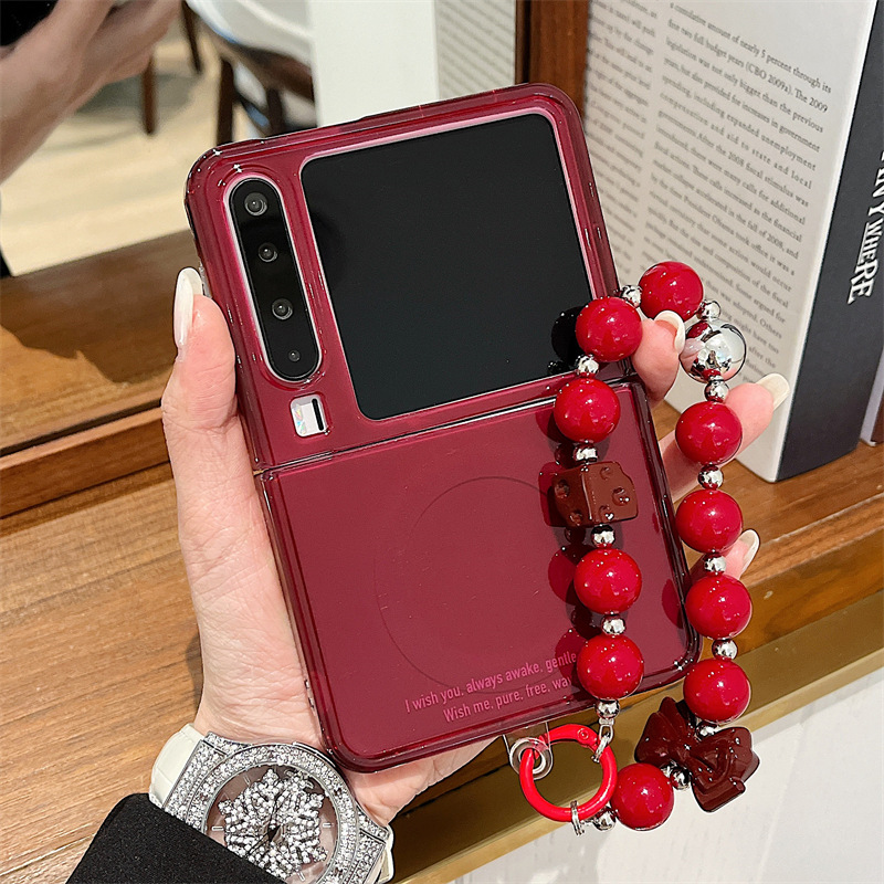 适用华为pura x手机壳磁吸pocket2折叠屏腊肠狗支架手链女保护套|undefined