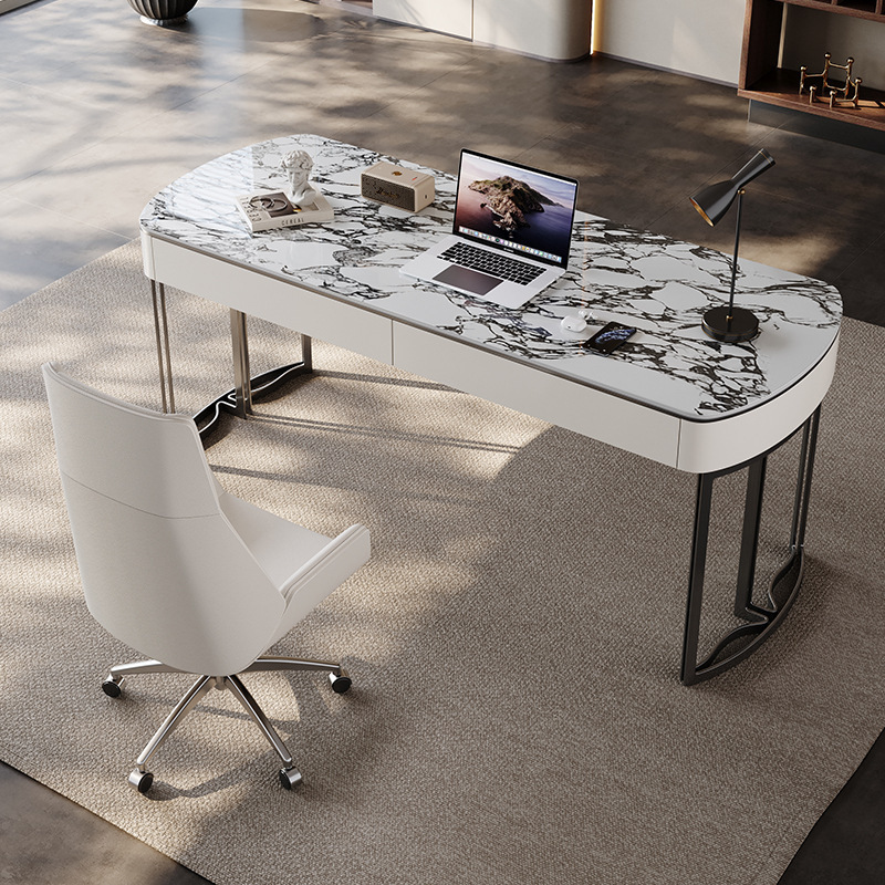 Light Luxury Rock Board Desk Home Study Student Writing Desk Computer Desk Design Sense High-end Medical Consulting Desk