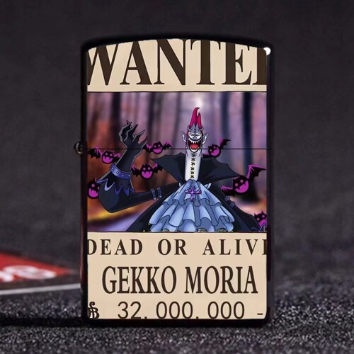 One Piece wanted order lighter, metal kerosene windproof lighter, anime pirate complete set of wanted order distribution