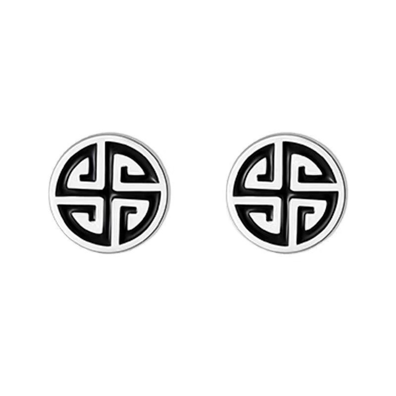 X201-A Black Ten Thousand Character Pattern (one pair)