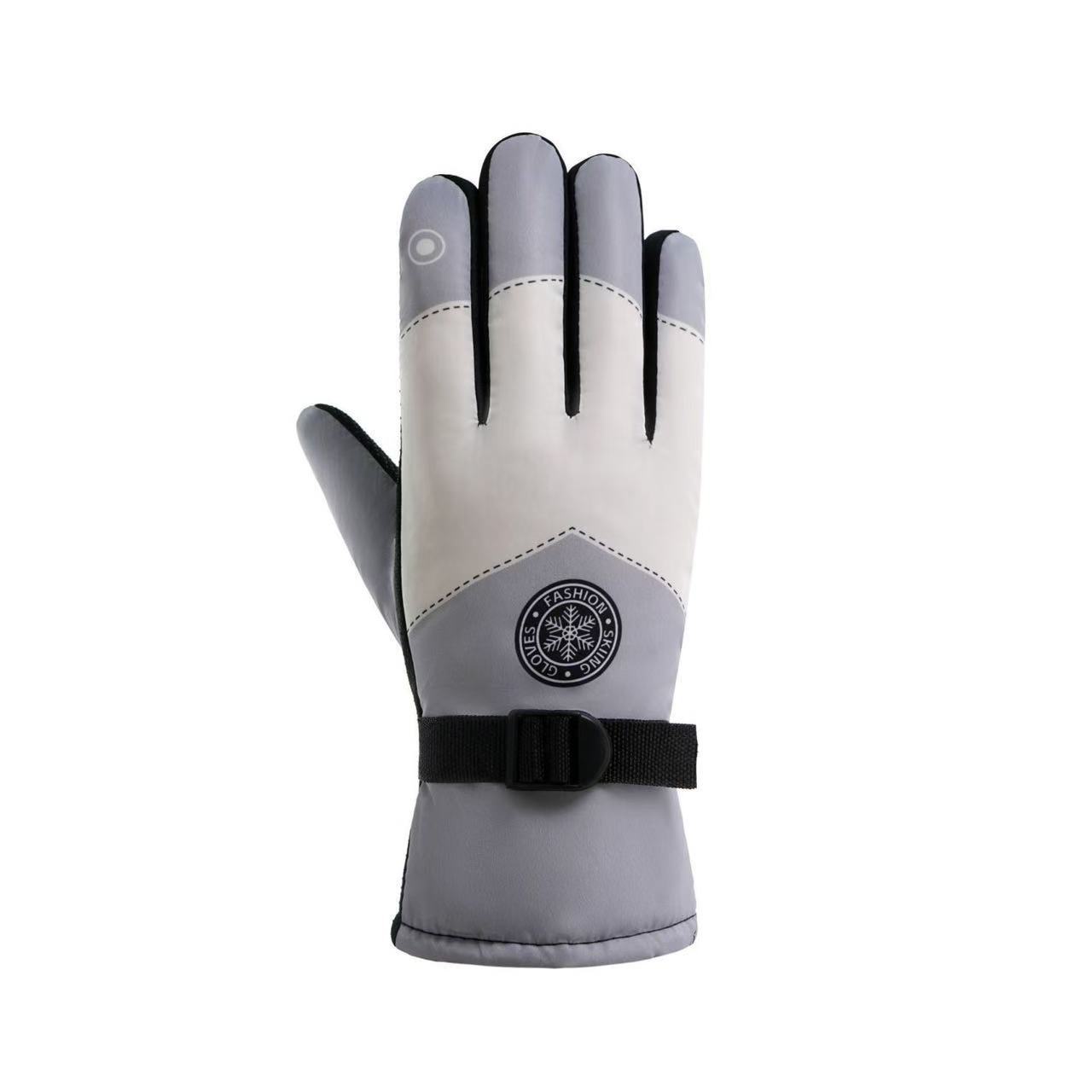 Guantes para hombres de invierno para montar al aire libre con guantes de piel de pantalla táctil caliente para automóviles eléctricos a prueba de viento a prueba de agua