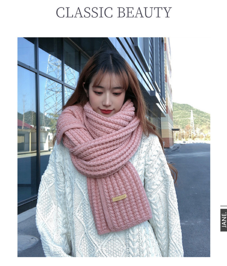Extended Windproof Solid Colour Scarf For Women Elegant Scarf_voghion.com