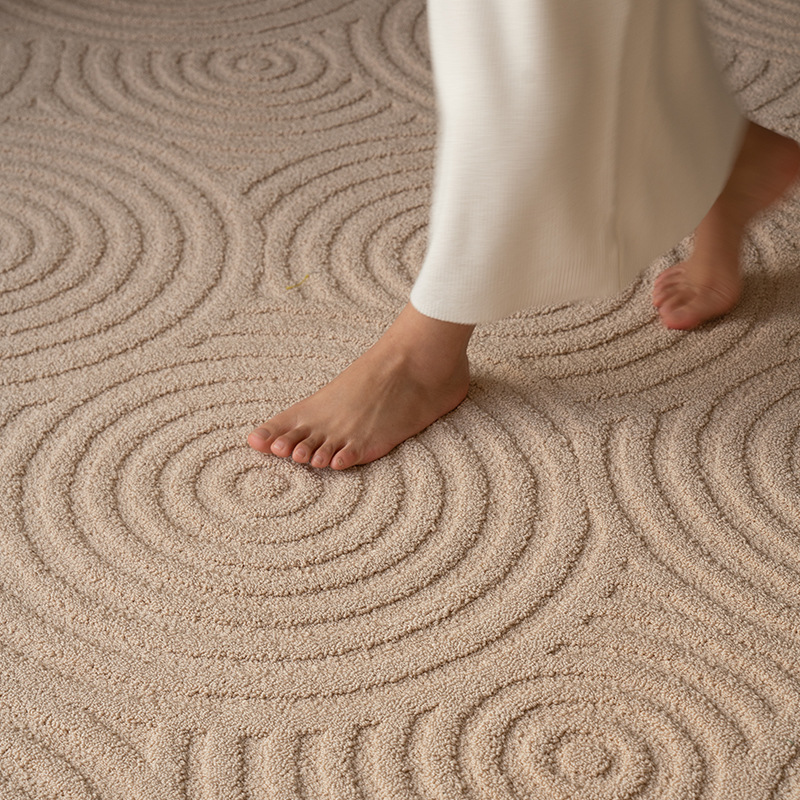 Alfombra antiincrustante simple transfronteriza, estilo crema, dormitorio de color sólido francés, sin lavado, ligero, fácil de limpiar, sofá de lujo de alta gama, manta