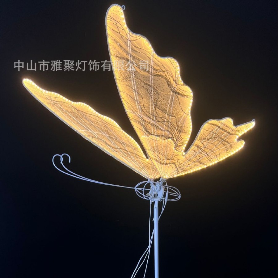 Props de boda luminoso eléctrico mariposa alas escenario decoración colgante techo guía de boda decoración decoración