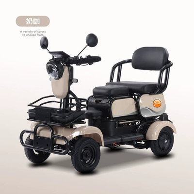 Qatlanan elektrik velosipedlər Stop, Four-Wheel Scooter with Lever - green-car-without-battery