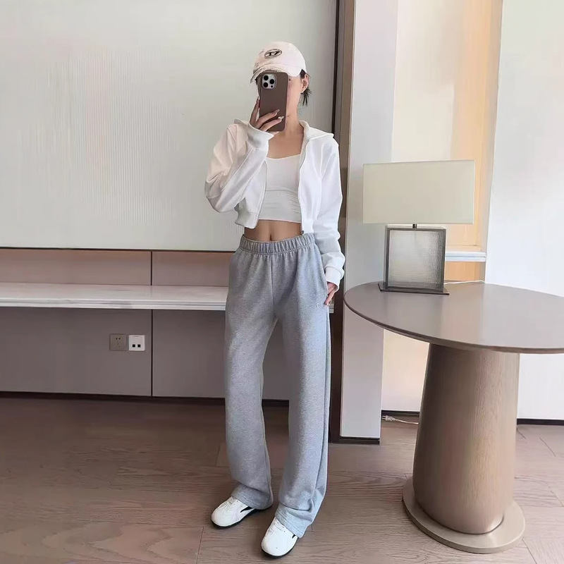 Alo25 Autumn and Winter New Short Zipper Hooded Cardigan Sweatshirt Women's Casual Sports Versatile Sexy Tops for Women