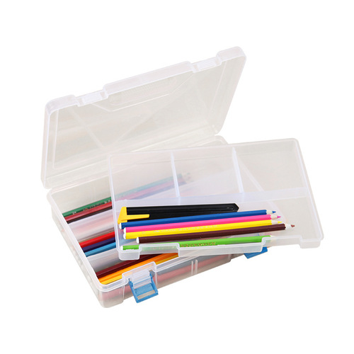 Large transparent double-layer art pencil case sketch charcoal pencil storage box sketching sample with compartments tool box