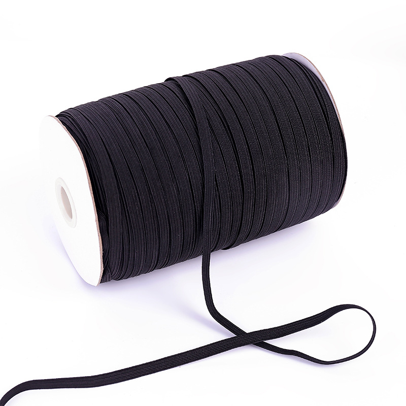 厂家黑色走马带现货批发衣服防护服辅料高弹力跑马松紧带橡筋绳