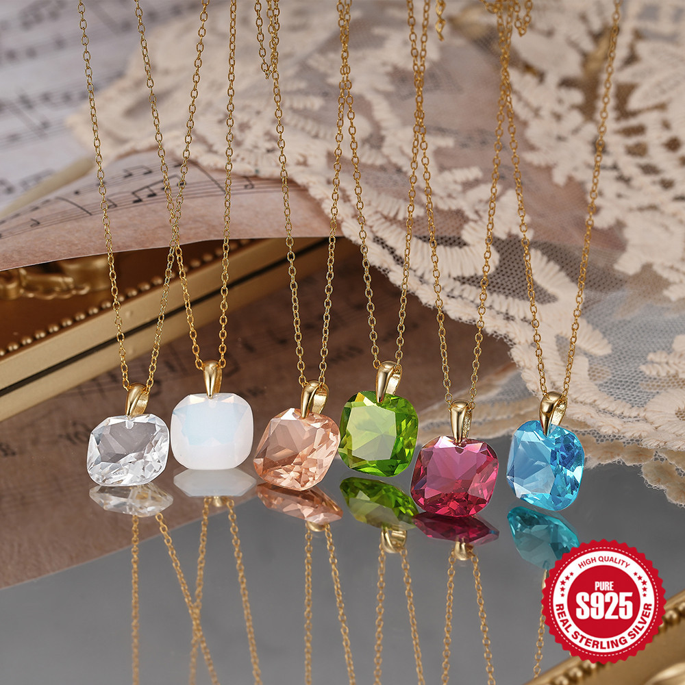 Venta caliente de la manera pendientes dopamina 2023 Europea y Americana atmósfera lujo cristal Circón diario COLLAR COLGANTE a juego