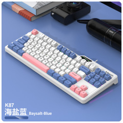 マムシK87有線usb機械手触りキーボードMDAボールキャップ色合わせ発光コンピュータノートゲームキーボード