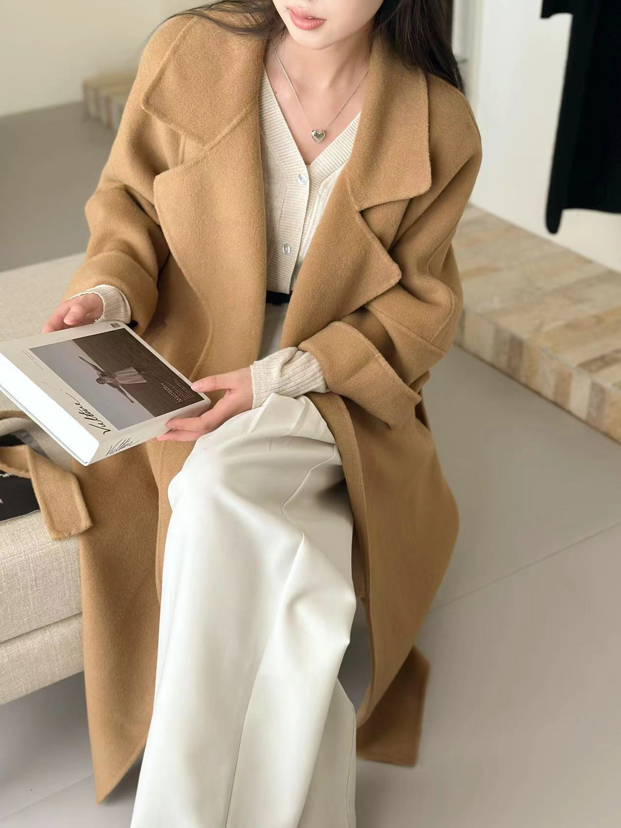 【シチリア】全豪毛版アンナ同タイプの怠惰なコート ~ 両面ウールのコート女性の中の長い冬