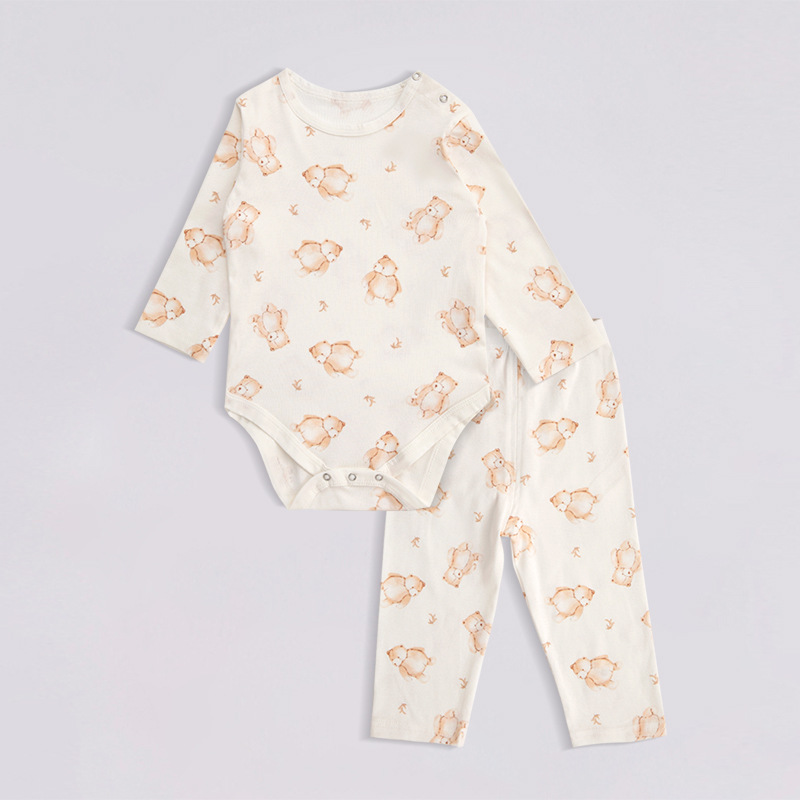 Vaina recién nacido bebé Clase A tocando fondo puro algodón de manga larga mameluco traje Four Seasons mono Estilo nórdico