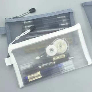 透明考试袋学生准考证袋大容量收纳袋铅笔袋网纱拉链袋可定制印刷
