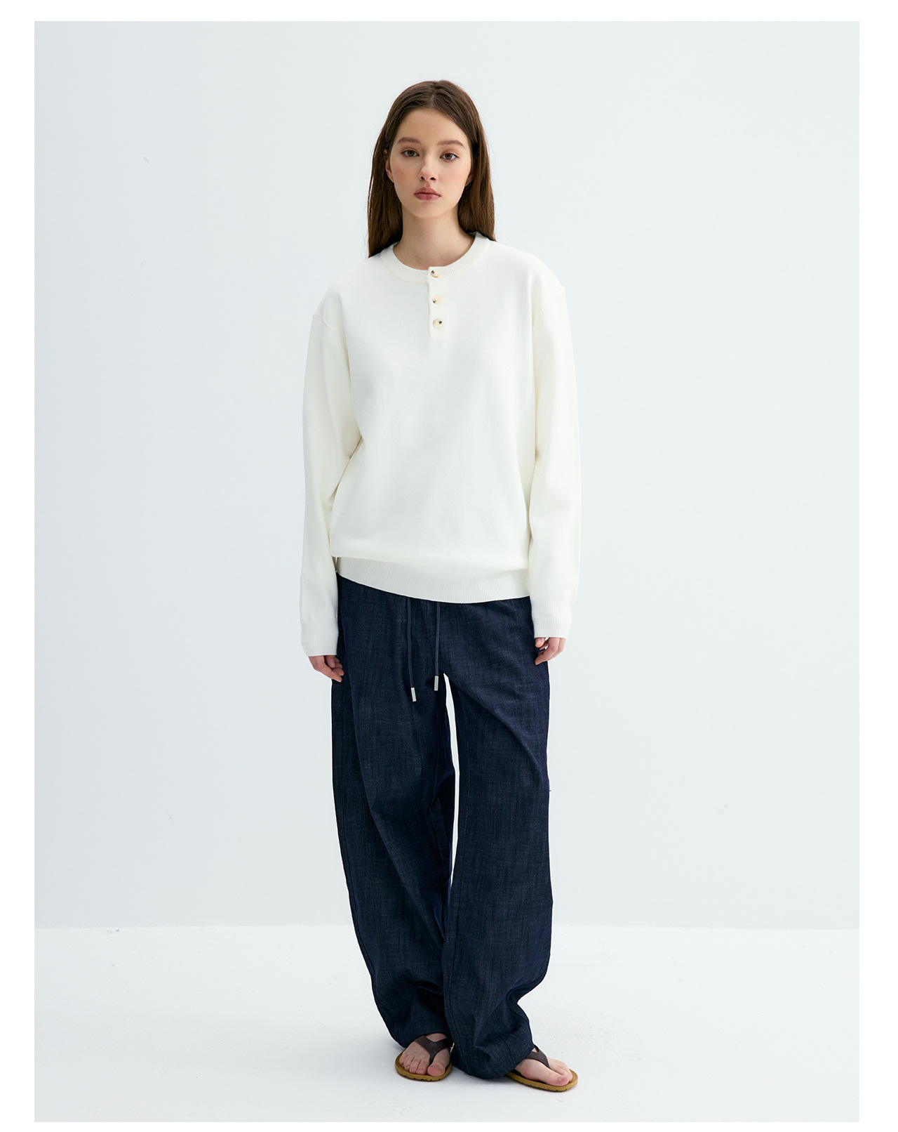 UNF 250g Henley Knit Sweater