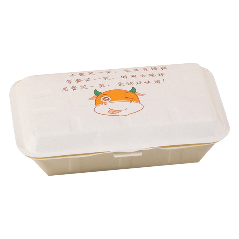 Disposable Rice Packaging Box, Kraft Paper Box, Paper Lunch Box, Barbecue Oyster Skewers Packaging Tableware, Microwaveable