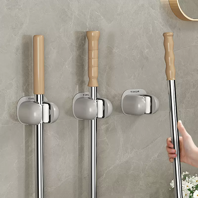 拖把架挂钩免打孔壁挂浴室卫生间拖把夹强力扫把架神器卡扣置物架