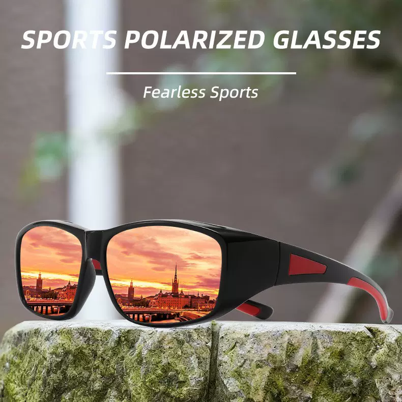 欧美新款偏光劳保墨镜驾驶防风眼镜二次注塑户外运动方框太阳镜