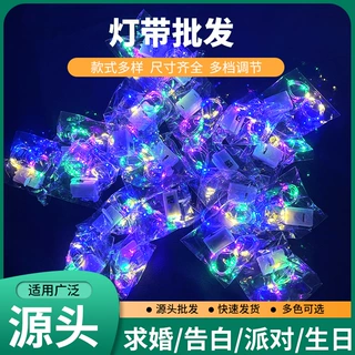 LED小彩灯三档调节发光鲜花蛋糕装饰小白盒灯串礼盒郁金香小灯串