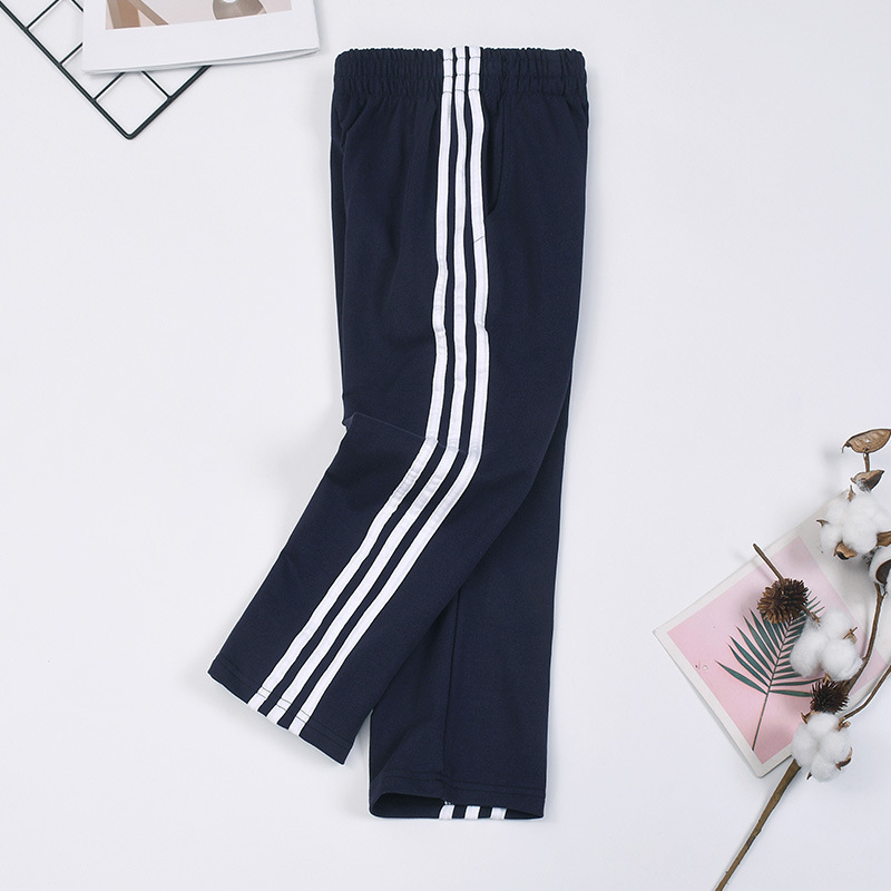 여름 봄과 가을 학교 교복 바지 네이비 고등학교 중학교 학생 한 바 두 바 남자와 여자의 스트레이트 바지