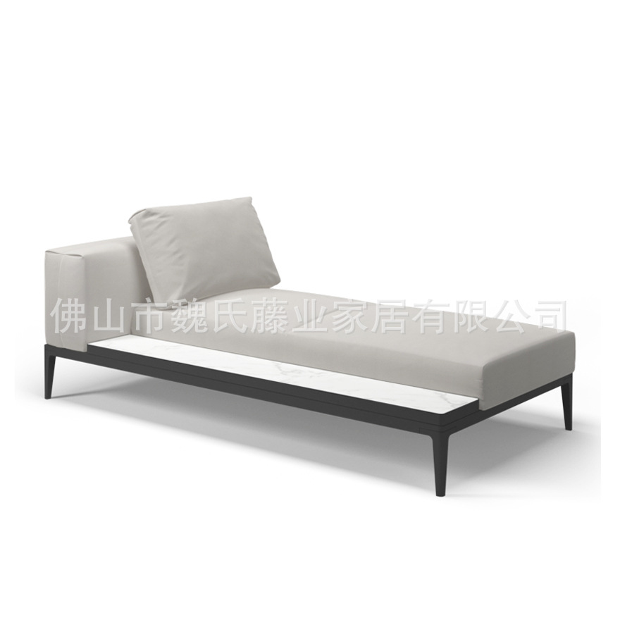 Sofá al aire libre impermeable protección solar patio de villa muebles de teca al aire libre combinación de sofá de esquina de aleación de aluminio moderno