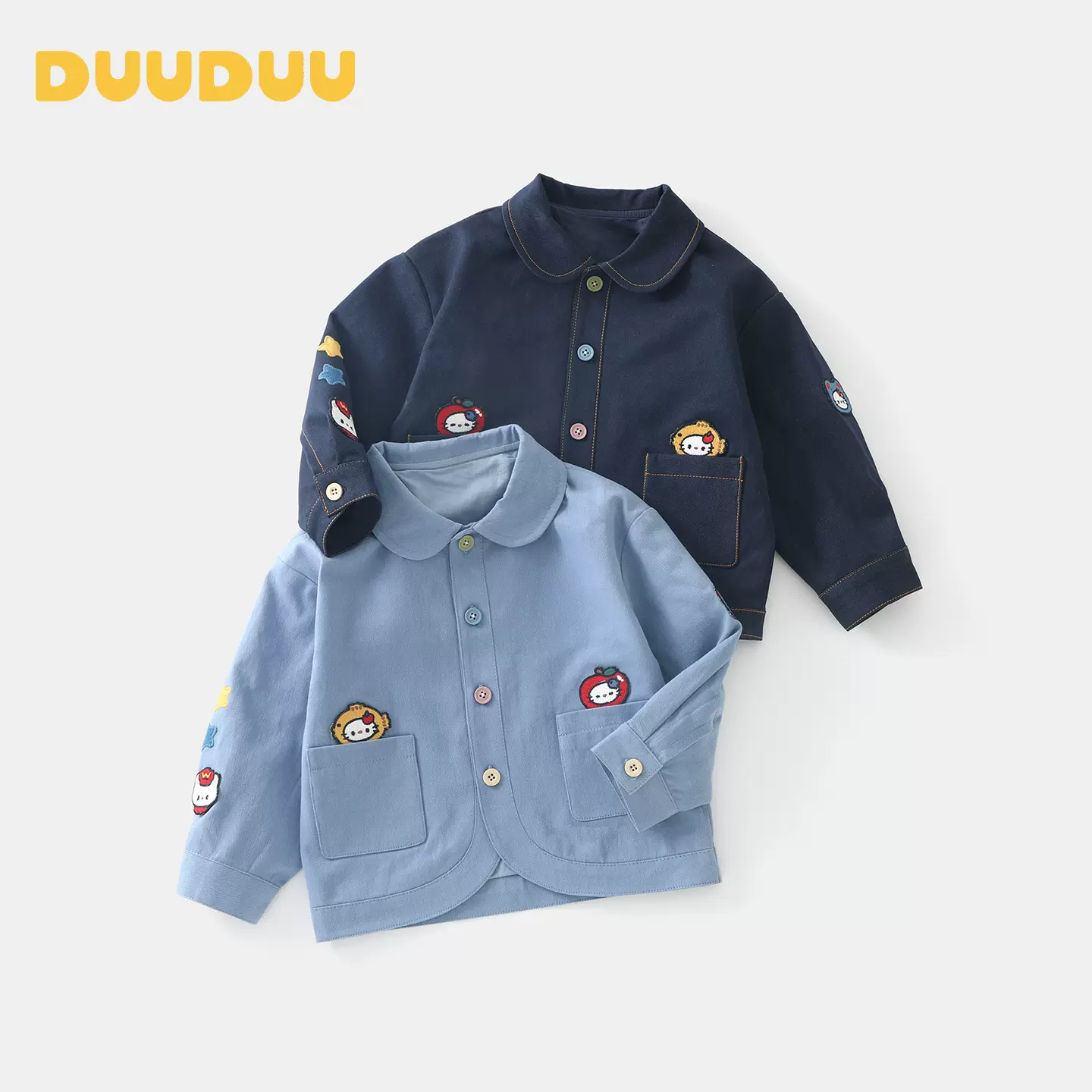 DUUDUU双层女宝宝牛仔衣2025新款韩式风儿童长袖衣服小童外套秋冬