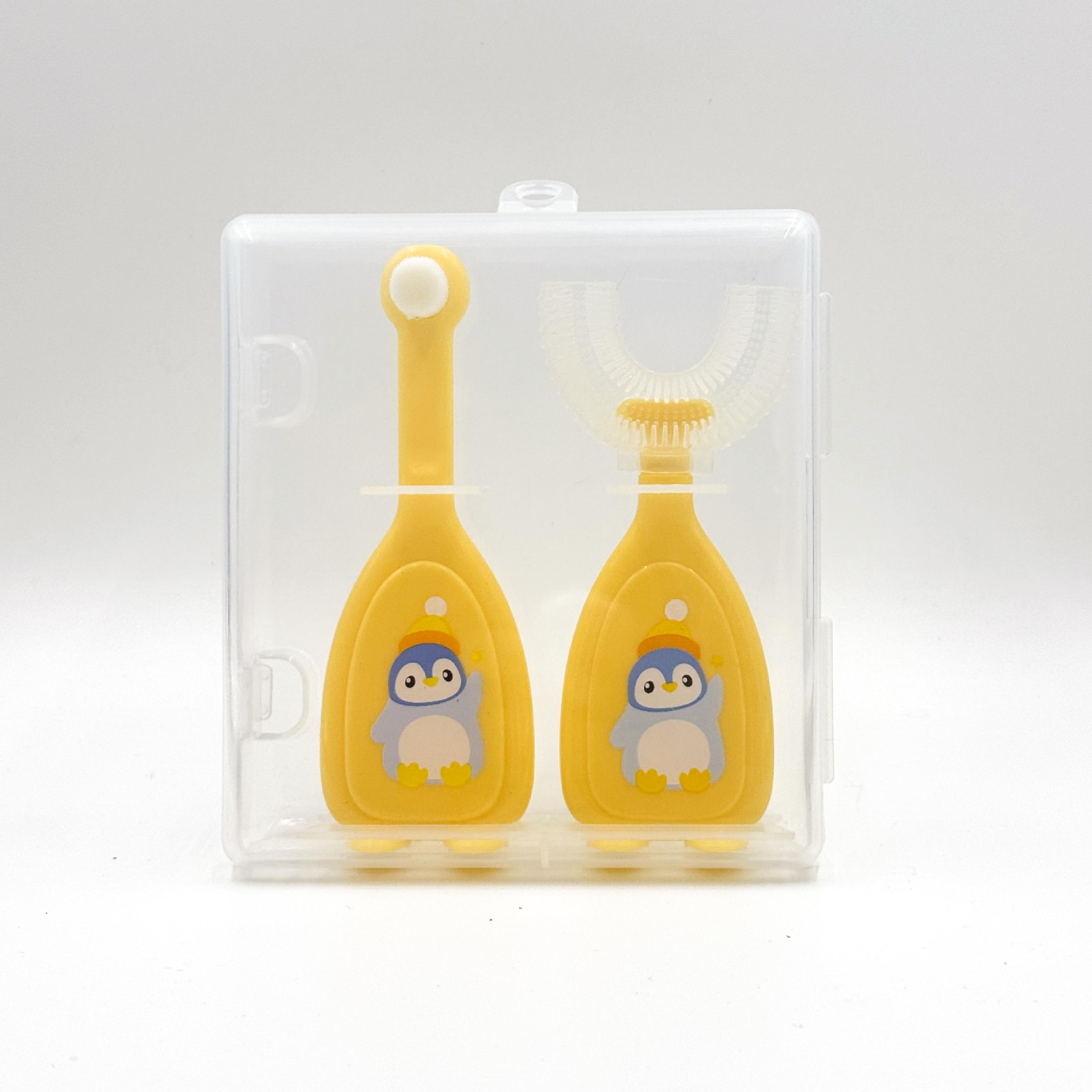 Nuevo cepillo de dientes manual infantil en forma de U cepillo de dientes de silicona bebé bucal limpieza oral conjunto de cepillo de dientes de diez mil cerdas