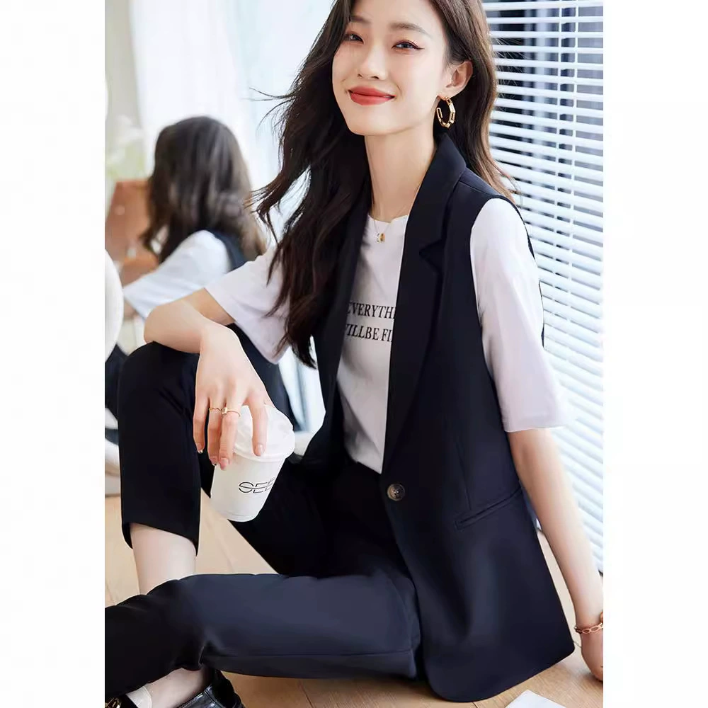 Плюс размер женский 2023 новый костюм пухлые девушки жилет утягивающий костюм жилет из двух частей куртка [2313]