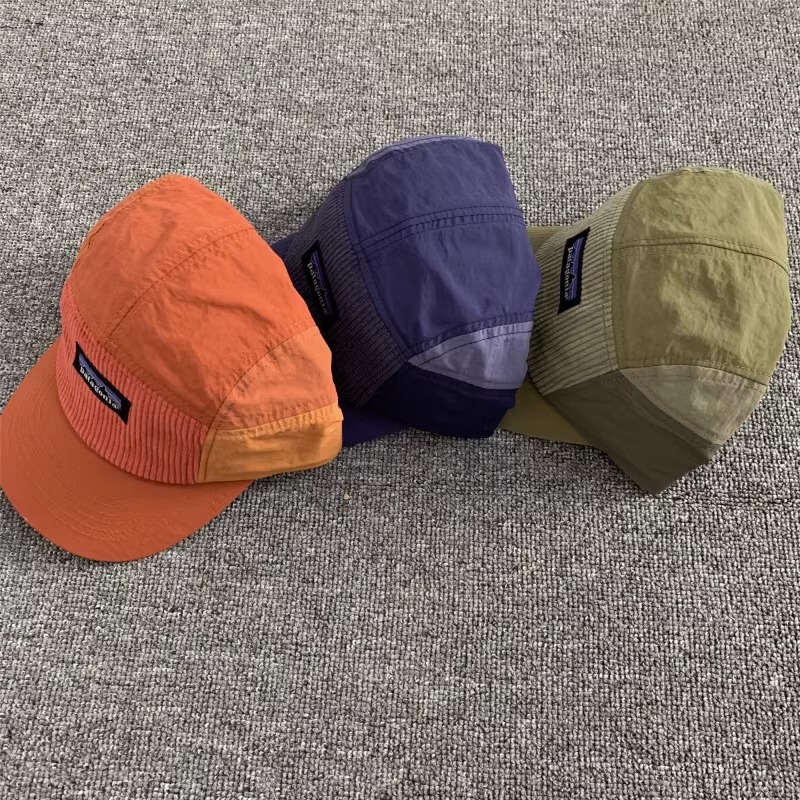 Japanese single channel ~ American Bata tooling five-page cap corduroy stitching color matching ins trend cap baseball cap